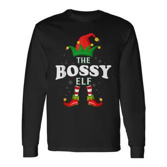 Xmas Bossy Elf Family Matching Christmas Pajama Long Sleeve T-Shirt - Monsterry AU