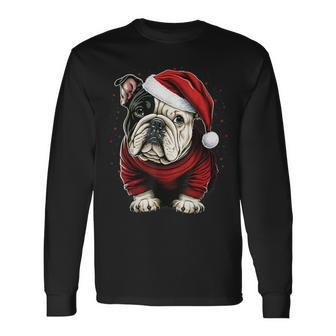 Xmas Bulldog Santa On Christmas Bulldog Long Sleeve T-Shirt - Seseable