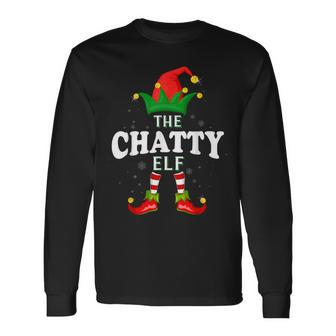 Xmas Chatty Elf Family Matching Christmas Pajama Long Sleeve T-Shirt - Monsterry AU