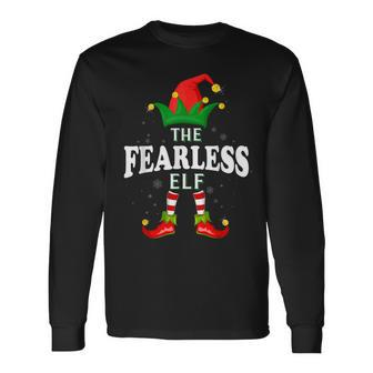 Xmas Fearless Elf Family Matching Christmas Pajama Long Sleeve T-Shirt - Monsterry AU