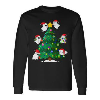 Xmas Ghost Decorate Christmas Tree Matching Family Christmas Long Sleeve T-Shirt - Thegiftio UK