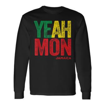 Yeah Mon Retro Jamaica Patois Slang Jamaican Souvenir Patwah Long Sleeve T-Shirt - Thegiftio UK
