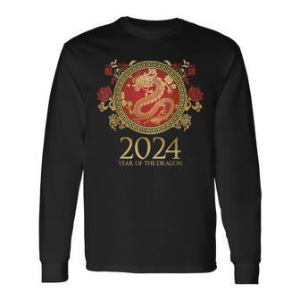 Year Of The Dragon 2024 Chinese New Year Zodiac Lunar Long Sleeve T-Shirt - Seseable