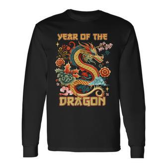 Year Of The Dragon 2024 Traditional Dragon Chinese New Year Long Sleeve T-Shirt - Thegiftio UK