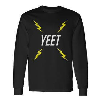 Yeet Lightning Bolt Dank Internet Meme Long Sleeve T-Shirt - Monsterry CA
