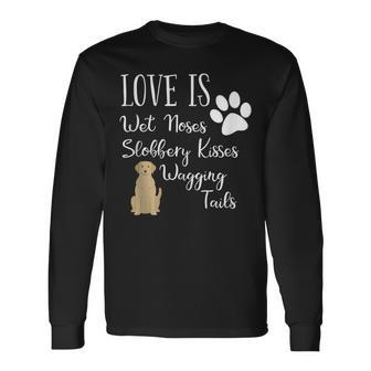 Yellow Labrador Retriever Dog Love Lab Drawing Saying Long Sleeve T-Shirt - Monsterry