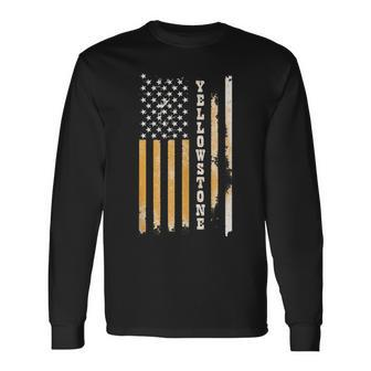 Yellowstone Flag Long Sleeve T-Shirt - Monsterry