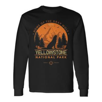 Yellowstone Home Of Gray Wolf Wildlife Long Sleeve T-Shirt | Mazezy