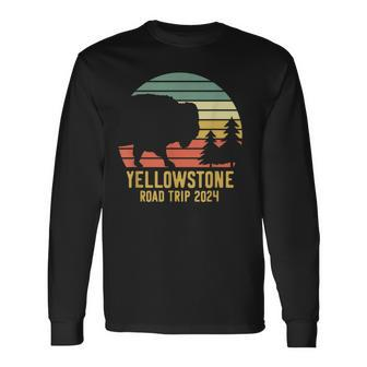 Yellowstone National Park Family Road Trip 2024 Matching Long Sleeve T-Shirt - Thegiftio UK