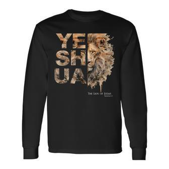 Yeshua Lion Of Judah Jesus God Bible Verse Revelation Long Sleeve T-Shirt - Monsterry