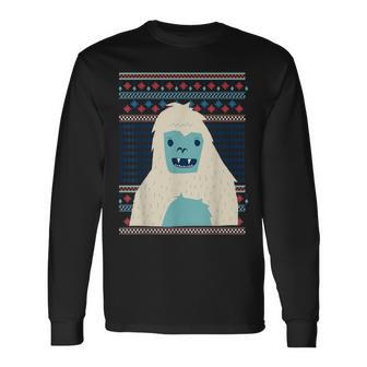 Yeti Monster Bigfoot Sasquatch Snow-Beast Ugly Christmas Fun Long Sleeve T-Shirt - Monsterry