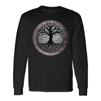 Yggdrasil The Celtic Tree Of Life Vintage Norse Long Sleeve T-Shirt - Monsterry DE