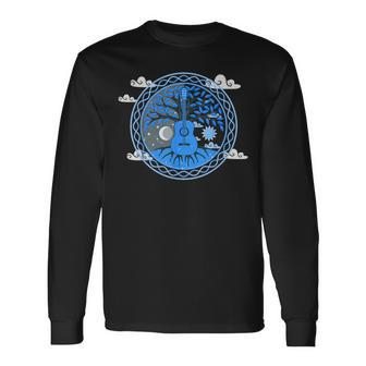 Yggdrasil Nature Musician Tree Of Life Acoustic Guitar Long Sleeve T-Shirt | Mazezy DE