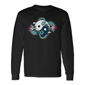 Ying Yang Tai Chi Dragon For Meditation Tai Chi Long Sleeve T-Shirt - Thegiftio UK