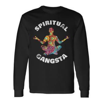 Yoga Christmas Idea Yoga Spiritual Gangsta Long Sleeve T-Shirt - Monsterry