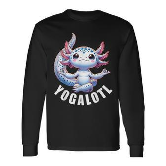 Yoga Meditation Spirituality Relaxing Yogalotl Axolotl Long Sleeve T-Shirt | Mazezy