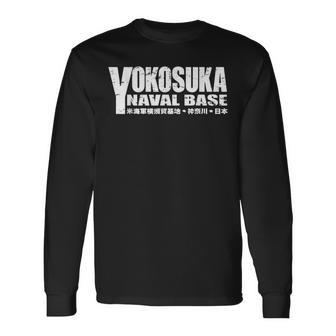 Yokosuka Naval Base Usn Kanagawa Japan Kanji Long Sleeve T-Shirt - Monsterry AU