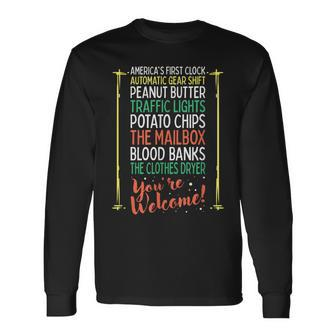 You're Welcome Black History Month Pride African Inventors Long Sleeve T-Shirt - Thegiftio UK