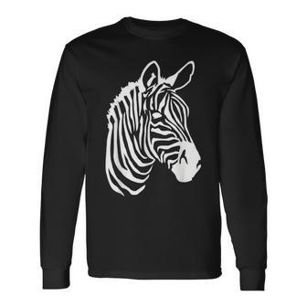 Zebra Head Long Sleeve T-Shirt - Monsterry AU