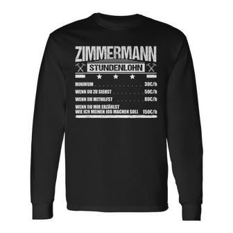 Zimmermann Stundenlohn Geselle Zimmerner Meister Gehalt Langarmshirts - Seseable