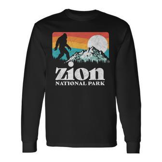 Zion National Park Utah Bigfoot Mountains Long Sleeve T-Shirt - Monsterry CA