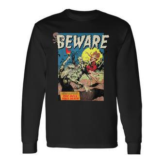 Zombie Movie Horror Poster Vintage Comic Book Graphic Long Sleeve T-Shirt - Monsterry UK