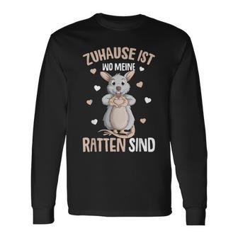 Zuhause Ist Wo Meine Ratten Sind Hausratten German Lang Langarmshirts - Seseable