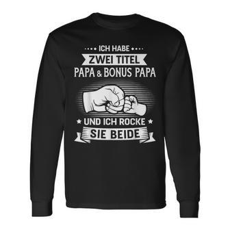 Zwei Titel Bonus Papa Rocke Zumatertag Für Stiefvater Langarmshirts - Geschenkecke