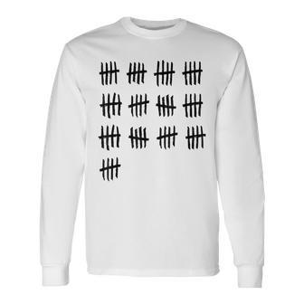 65Th Birthday Outfit 65 Years Old Tally Marks Anniversary Long Sleeve T-Shirt - Monsterry CA