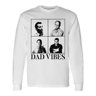 90’S Dad Vibes Vintage Cool Dad Trendy Father's Day Long Sleeve T-Shirt - Thegiftio UK