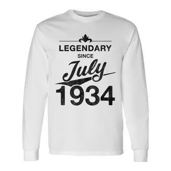 90Th Birthday 90 Year Old Born In July 1934 Vintage Long Sleeve T-Shirt - Monsterry