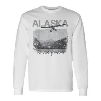 Alaska The Last Frontier With Float Plane Long Sleeve T-Shirt - Monsterry AU