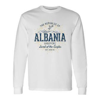 Albania Estilo Retrointage Albania Camiseta de manga larga - Regaloses