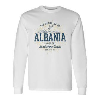 Albania Retro Styleintage Albania Langarmshirts - Seseable