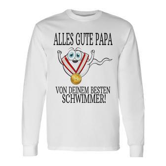 Alles Gute Papaon Deinem Besten Schwimmeratertag Langarmshirts - Geschenkecke