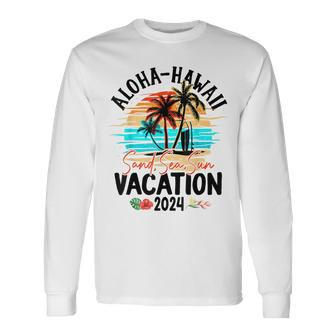 Aloha Hawaii 2024 Family Friends Group Vacation Matching Long Sleeve T-Shirt - Seseable