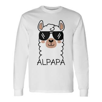 Alpapa Alpaca Llama Lover Father's Day Animals Daddy Long Sleeve T-Shirt - Thegiftio UK