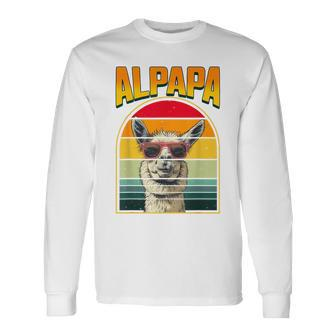 Alpapa Father's Day Best Dad Alpaca Long Sleeve T-Shirt - Seseable