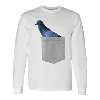 Animal In Your Pocket Pigeon Long Sleeve T-Shirt - Monsterry DE