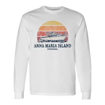 Anna Maria Island Fl Vintage Boating 70S Retro Boat Long Sleeve T-Shirt - Monsterry