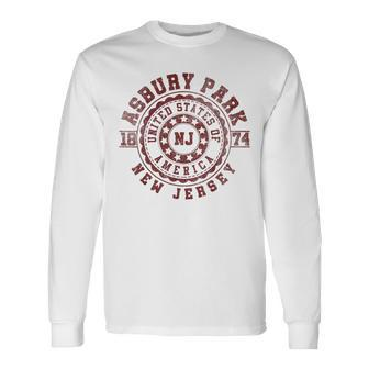 Asbury Park Nj New Jersey Vintage City Apparels Long Sleeve T-Shirt - Thegiftio UK