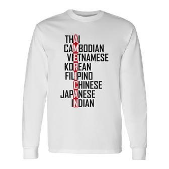 Asian American Pride We Are All Americans Distressed Long Sleeve T-Shirt - Monsterry AU