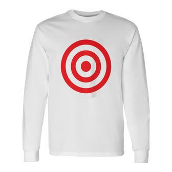 Print On Back Bullseye Target Bulls Eye Joke Long Sleeve T-Shirt - Monsterry CA