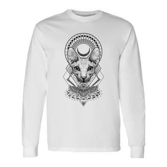 Bastet Egyptian Cat Goddess Mythology Long Sleeve T-Shirt - Monsterry CA