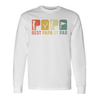 Best Papa By Par Golf Opa Golfer Golfing Dad Retro Langarmshirts - Geschenkecke