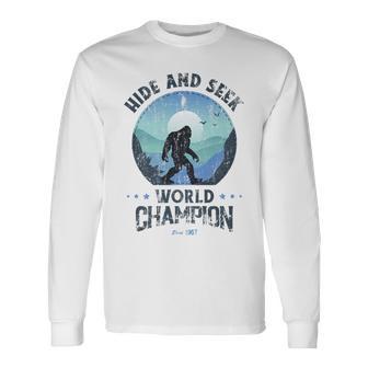 Bigfoot Hide And Seek Bigfoot Hide And Seek Champion Long Sleeve T-Shirt - Monsterry UK