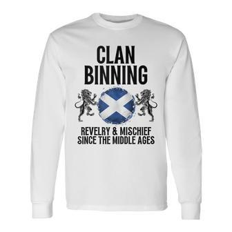 Binning Clan Scottish Family Name Scotland Heraldry Long Sleeve T-Shirt - Seseable