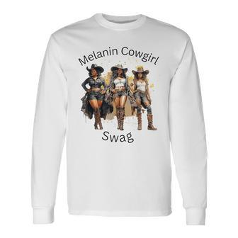 Black Cowgirls African American Texas Girls Women Long Sleeve T-Shirt - Seseable