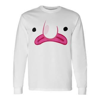 Blobfish Costume Ugly Blob Fish Face Grumpy Grouch Long Sleeve T-Shirt - Thegiftio UK