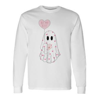 Be My Boo Ghost Happy Valentine's Day Couple Long Sleeve T-Shirt | Seseable CA
